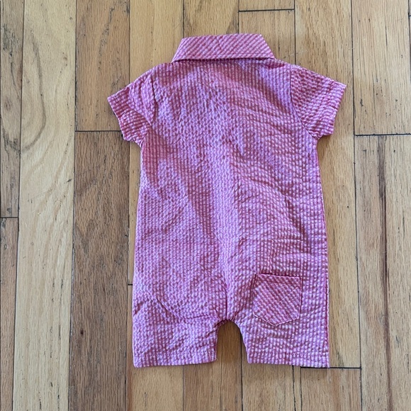 NEW ME & HENRY | seersucker romper in red | size 0-3 Months - Picture 4 of 4